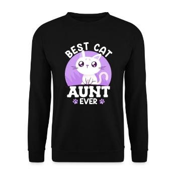 Dear Cats Aunt Best Aunt in the World - Unisex Sweatshirt - black - Front - Alina (178cm) & Michal (187cm)