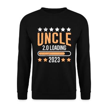 Onkel 2.0 lädt zweifacher Onkel - Unisex Pullover - Schwarz - Vorne - Alina (178cm) & Michal (187cm)
