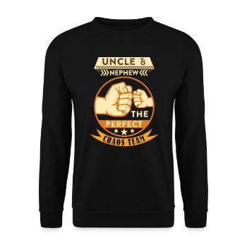Uncle and nephew the perfect chaos team - Unisex Sweatshirt - black - Front - Alina (178cm) & Michal (187cm)