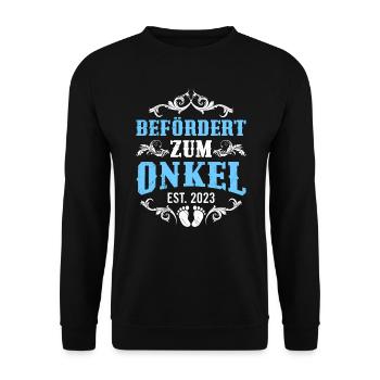 Onkel 2023 - Unisex Pullover - Schwarz - Vorne - Alina (178cm) & Michal (187cm)