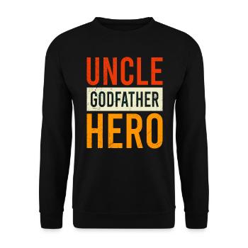Parrain Héros Oncle - Sweat-shirt Unisexe - noir - Devant - Alina (178cm) & Michal (187cm)