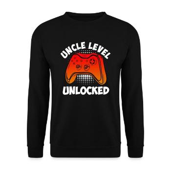 Onkel Level freigeschaltet Onkel - Unisex Pullover - Schwarz - Vorne - Alina (178cm) & Michal (187cm)