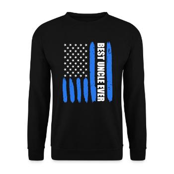USA Uncle Best Uncle - Unisex Sweatshirt - black - Front - Alina (178cm) & Michal (187cm)