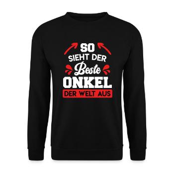 So sieht der beste Onkel der Welt aus - Unisex Pullover - Schwarz - Vorne - Alina (178cm) & Michal (187cm)