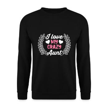 Ich liebe meine Tante verrückte Tante beste Tante - Unisex Pullover - Schwarz - Vorne - Alina (178cm) & Michal (187cm)