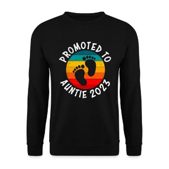 Promoted to Aunt 2023 Promotion Best Aunt - Unisex Sweatshirt - black - Front - Alina (178cm) & Michal (187cm)