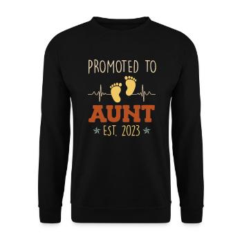 Promoted to Aunt 2023 Promotion Best Aunt - Unisex Sweatshirt - black - Front - Alina (178cm) & Michal (187cm)