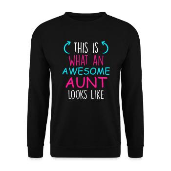 This is what cool aunt from family looks like uncle and aunt - Unisex Sweatshirt - black - Front - Alina (178cm) & Michal (187cm)
