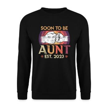 Ich werde Tante 2023 Bald Tante Beste Tante - Unisex Pullover - Schwarz - Vorne - Alina (178cm) & Michal (187cm)