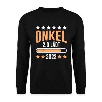 Onkel 2.0 lädt zweifacher Onkel - Unisex Pullover - Schwarz - Vorne - Alina (178cm) & Michal (187cm)