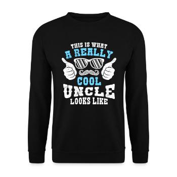 This is what a really cool uncle looks like - Unisex Sweatshirt - black - Front - Alina (178cm) & Michal (187cm)