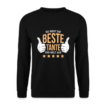 Beste Tante der Welt Familie Onkel Tante - Unisex Pullover - Schwarz - Vorne - Alina (178cm) & Michal (187cm)