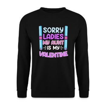 Lieblingstante Neffe Tante ist die beste Tante - Unisex Pullover - Schwarz - Vorne - Alina (178cm) & Michal (187cm)