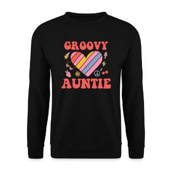 Groovy Auntie la meilleure tante du monde Tante cool - Sweat-shirt Unisexe - noir - Devant - Alina (178cm) & Michal (187cm)