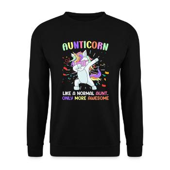 Einhorn Tante meine ist toller als deine Tante - Unisex Pullover - Schwarz - Vorne - Alina (178cm) & Michal (187cm)