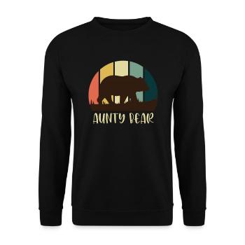 Bären Tante Aunty Bear Mama Bear Super Tante - Unisex Pullover - Schwarz - Vorne - Alina (178cm) & Michal (187cm)