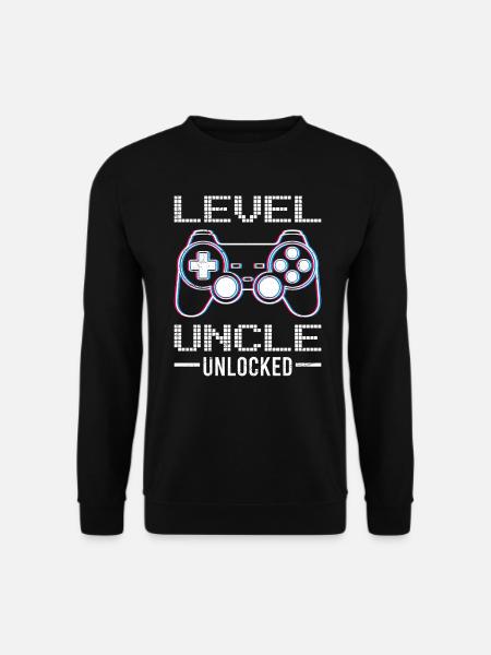 Level Unlocked Uncle - Unisex Sweatshirt - black
