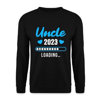 Onkel 2023 lädt werdender Onkel - Unisex Pullover - Schwarz - Vorne - Alina (178cm) & Michal (187cm)