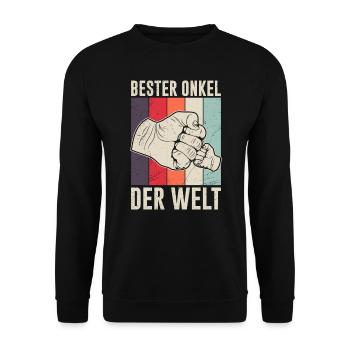 Bester Onkel der Welt - Unisex Pullover - Schwarz - Vorne - Alina (178cm) & Michal (187cm)