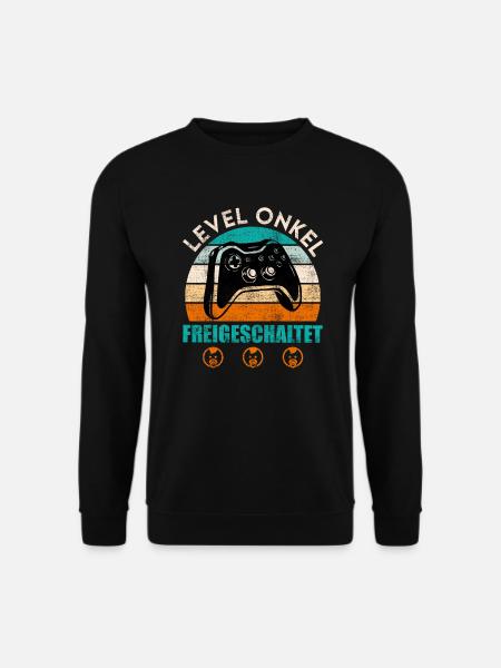 Level Onkel freigeschaltet Onkel - Unisex Pullover - Schwarz