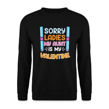Lieblingstante Neffe Tante ist die beste Tante - Unisex Pullover - Schwarz - Vorne - Alina (178cm) & Michal (187cm)