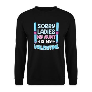 Lieblingstante Neffe Tante ist die beste Tante - Unisex Pullover - Schwarz - Vorne - Alina (178cm) & Michal (187cm)