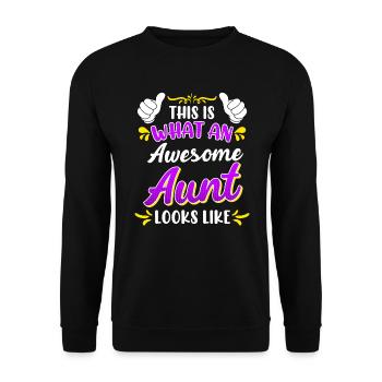 This is what a cool aunt looks like Best Aunt - Unisex Sweatshirt - black - Front - Alina (178cm) & Michal (187cm)