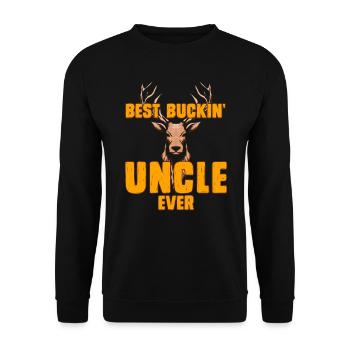 Best Buckin Uncle Ever Bester Onkel - Unisex Pullover - Schwarz - Vorne - Alina (178cm) & Michal (187cm)