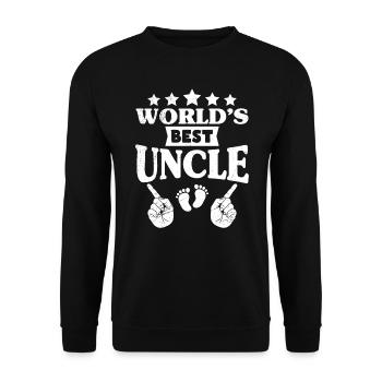 Best Uncle in the World Uncle - Unisex Sweatshirt - black - Front - Alina (178cm) & Michal (187cm)