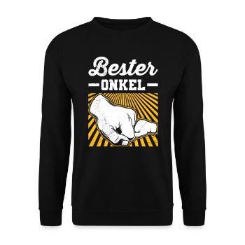 Bester Onkel - Unisex Pullover - Schwarz - Vorne - Alina (178cm) & Michal (187cm)