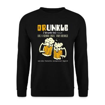Beer Drinker Uncle Druncle - Unisex Sweatshirt - black - Front - Alina (178cm) & Michal (187cm)