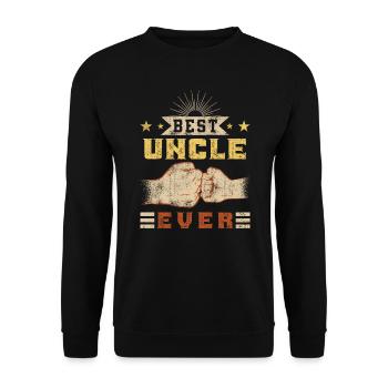 Best Uncle ever Vintage Uncle - Unisex Sweatshirt - black - Front - Alina (178cm) & Michal (187cm)