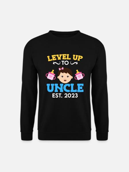 Level up to Uncle 2023 Onkel 2023 - Unisex Pullover - Schwarz