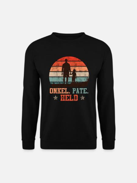 Onkel Pate Held Onkel Spruch - Unisex Pullover - Schwarz