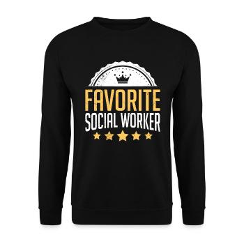 Caregiver You are my favorite social worker - Unisex Sweatshirt - black - Front - Alina (178cm) & Michal (187cm)