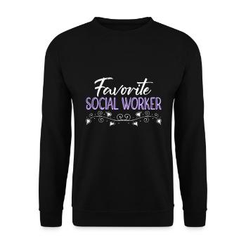Supervisor you are the best social worker - Unisex Sweatshirt - black - Front - Alina (178cm) & Michal (187cm)