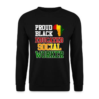 Africa Education I am a proud social worker - Unisex Sweatshirt - black - Front - Alina (178cm) & Michal (187cm)