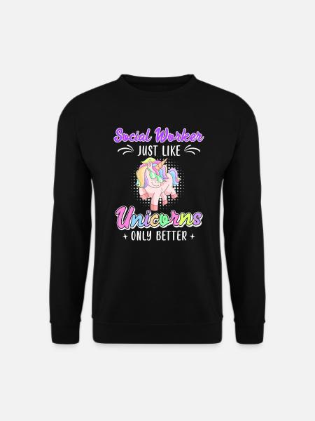 Wie Einhörner nur besser Sozialarbeiterin - Unisex Pullover - Schwarz