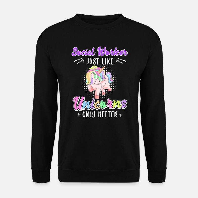 Wie Einhörner nur besser Sozialarbeiterin - Unisex Pullover - Schwarz
