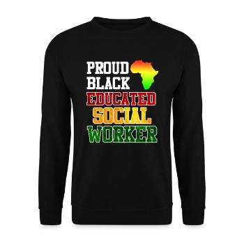 Africa Education I am a proud social worker - Unisex Sweatshirt - black - Front - Alina (178cm) & Michal (187cm)