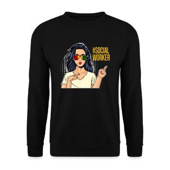 Africa I am a social worker - Unisex Sweatshirt - black - Front - Alina (178cm) & Michal (187cm)
