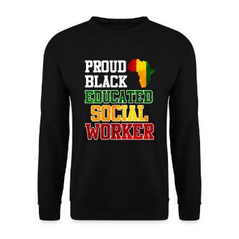 Africa Education I am a proud social worker - Unisex Sweatshirt - black - Front - Alina (178cm) & Michal (187cm)