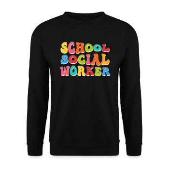 Supervisor at a school Social worker - Unisex Sweatshirt - black - Front - Alina (178cm) & Michal (187cm)