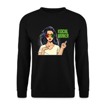 Africa I am a social worker - Unisex Sweatshirt - black - Front - Alina (178cm) & Michal (187cm)