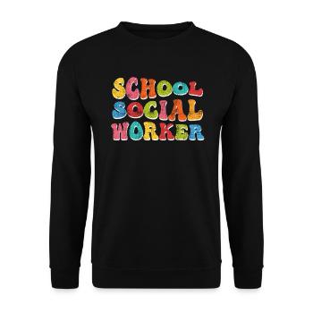 Supervisor at a school Social worker - Unisex Sweatshirt - black - Front - Alina (178cm) & Michal (187cm)