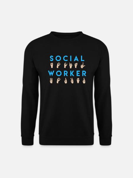 Betreuer in Gebärdensprache Sozialarbeiter - Unisex Pullover - Schwarz