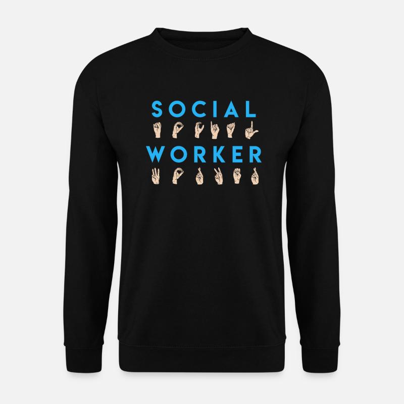 Betreuer in Gebärdensprache Sozialarbeiter - Unisex Pullover - Schwarz