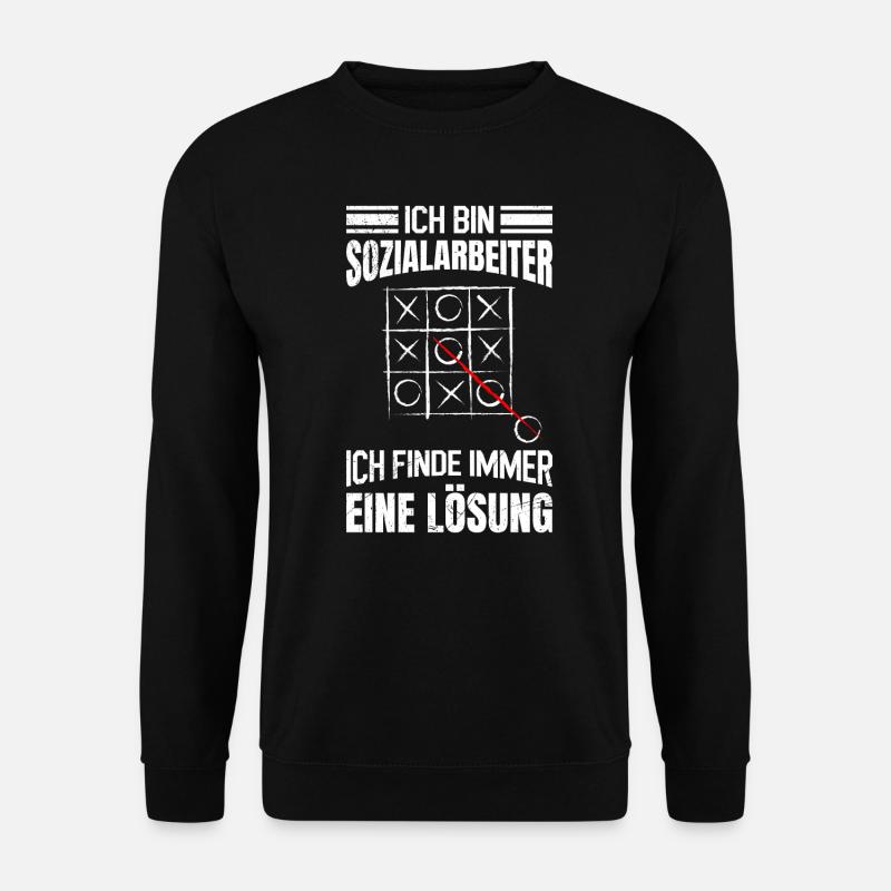 Ich finde immer eine Lösung ich bin Sozialarbeiter - Unisex Pullover - Schwarz
