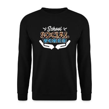Supervisor at a school Social worker - Unisex Sweatshirt - black - Front - Alina (178cm) & Michal (187cm)