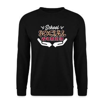 Betreuer an einer Schule Sozialarbeiterin - Unisex Pullover - Schwarz - Vorne - Alina (178cm) & Michal (187cm)